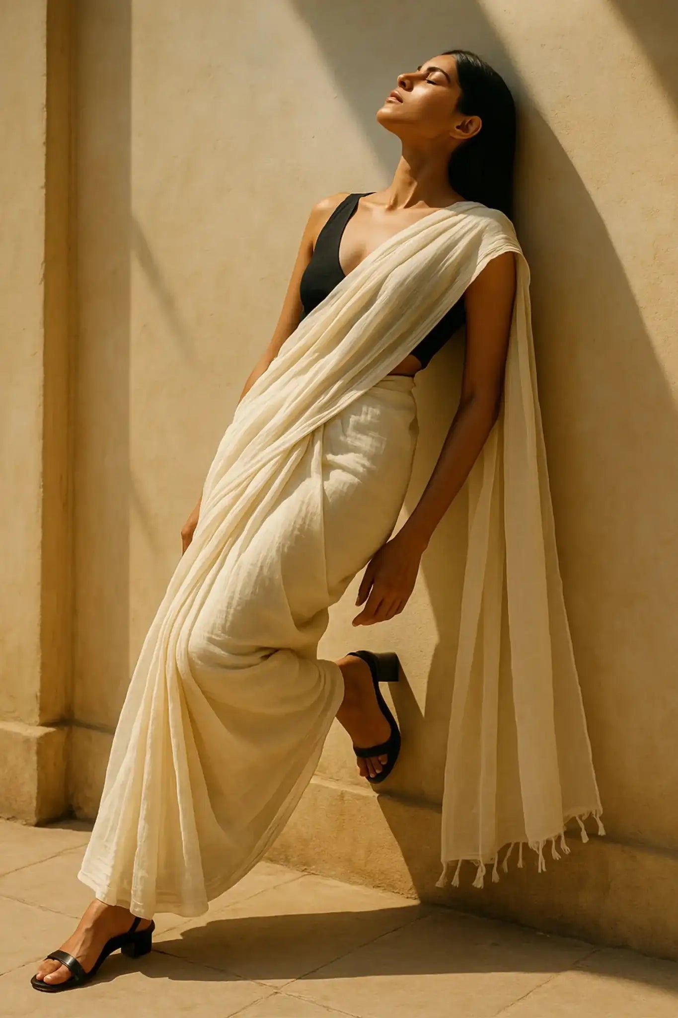 Soft Silence | Mul Cotton | Indidha Saree