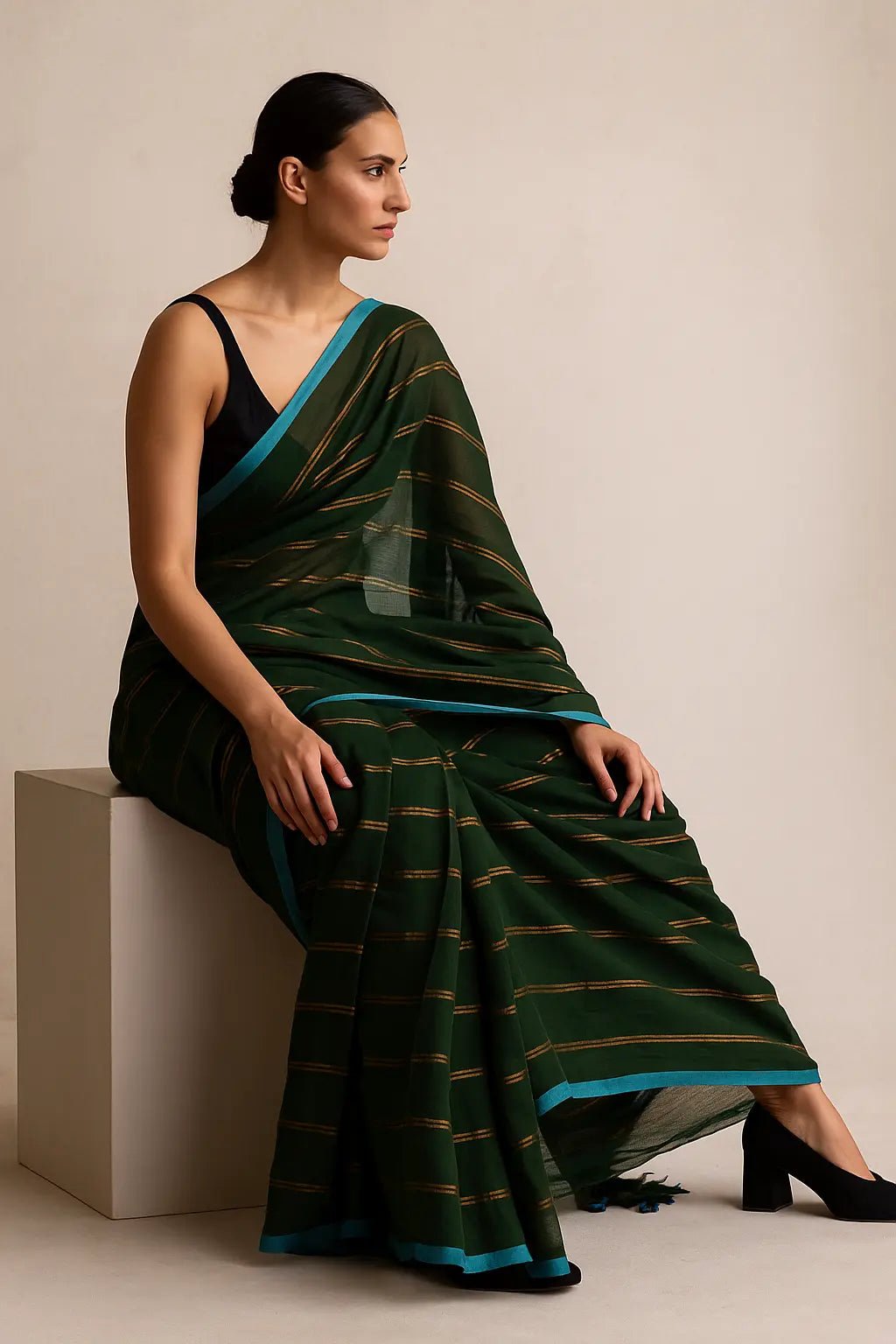 STARRY FOREST | Mul Cotton | Indidha Saree