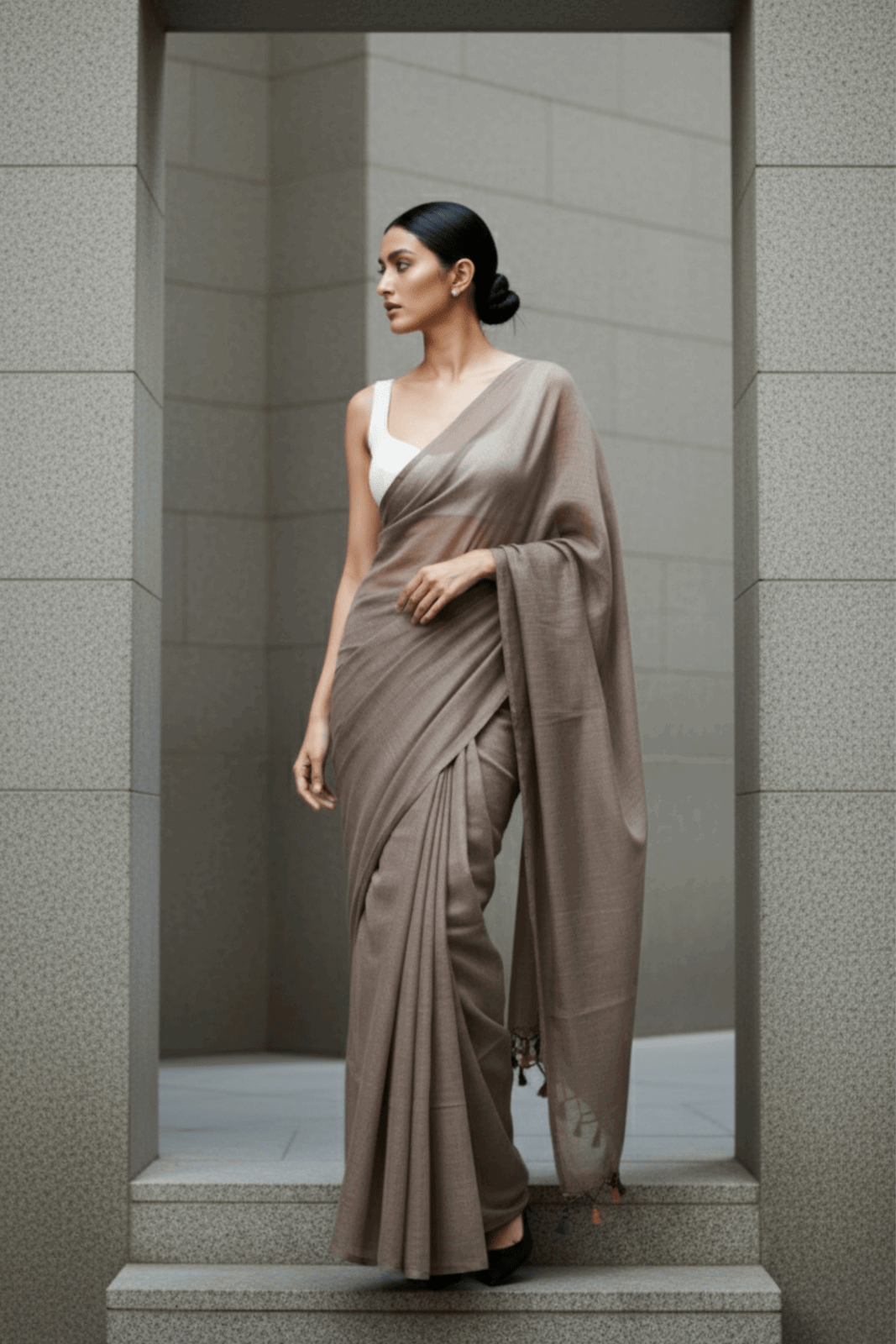 Stone Mist | Cotton | Indidha Saree