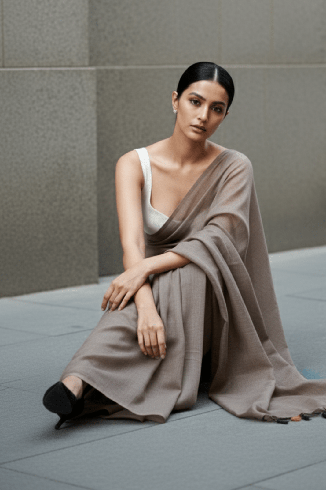 Stone Mist | Cotton | Indidha Saree