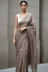 Stone Mist | Cotton | Indidha Saree