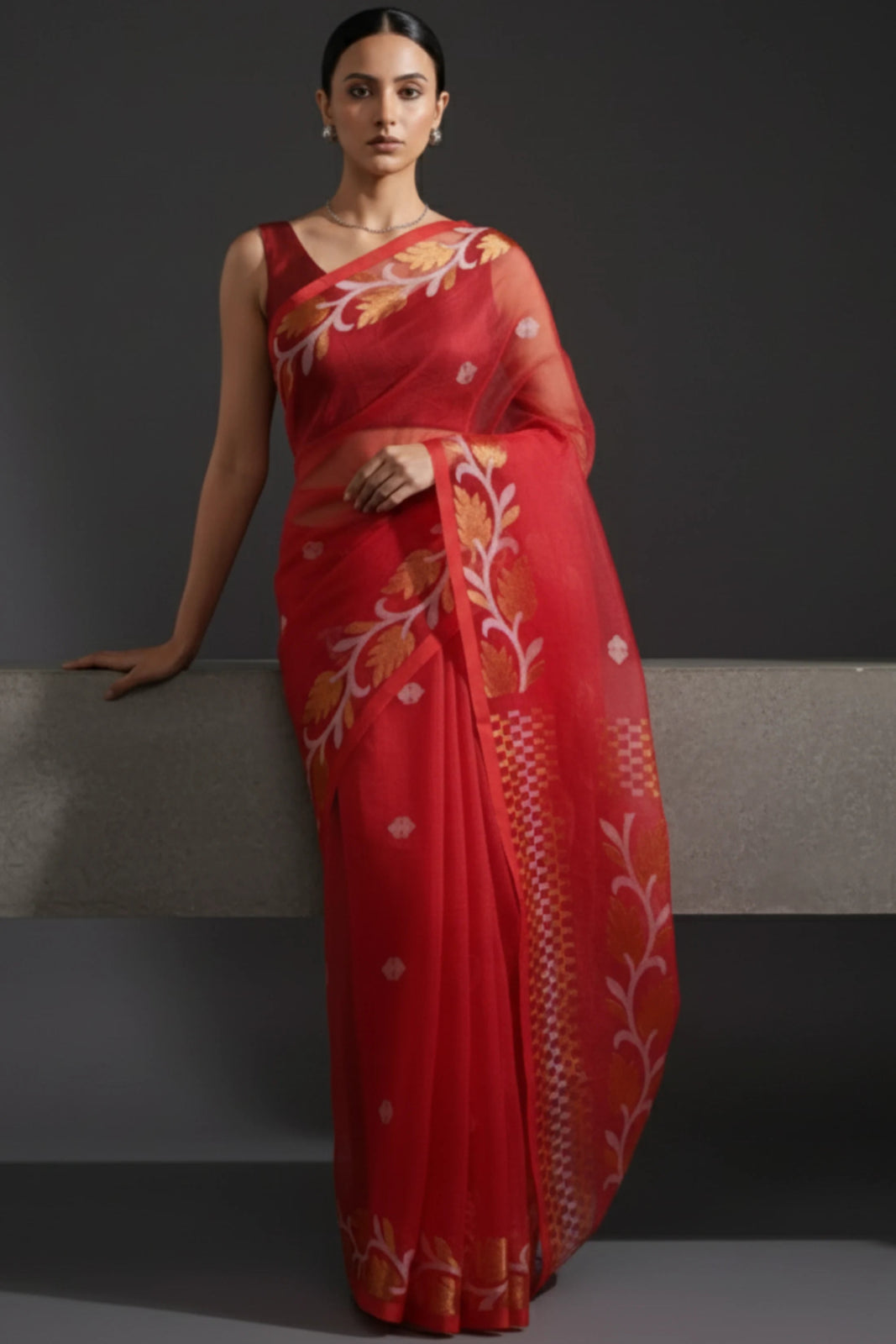 SUHANI SAAZ | Pure Muslin Jamdani | Indidha Saree