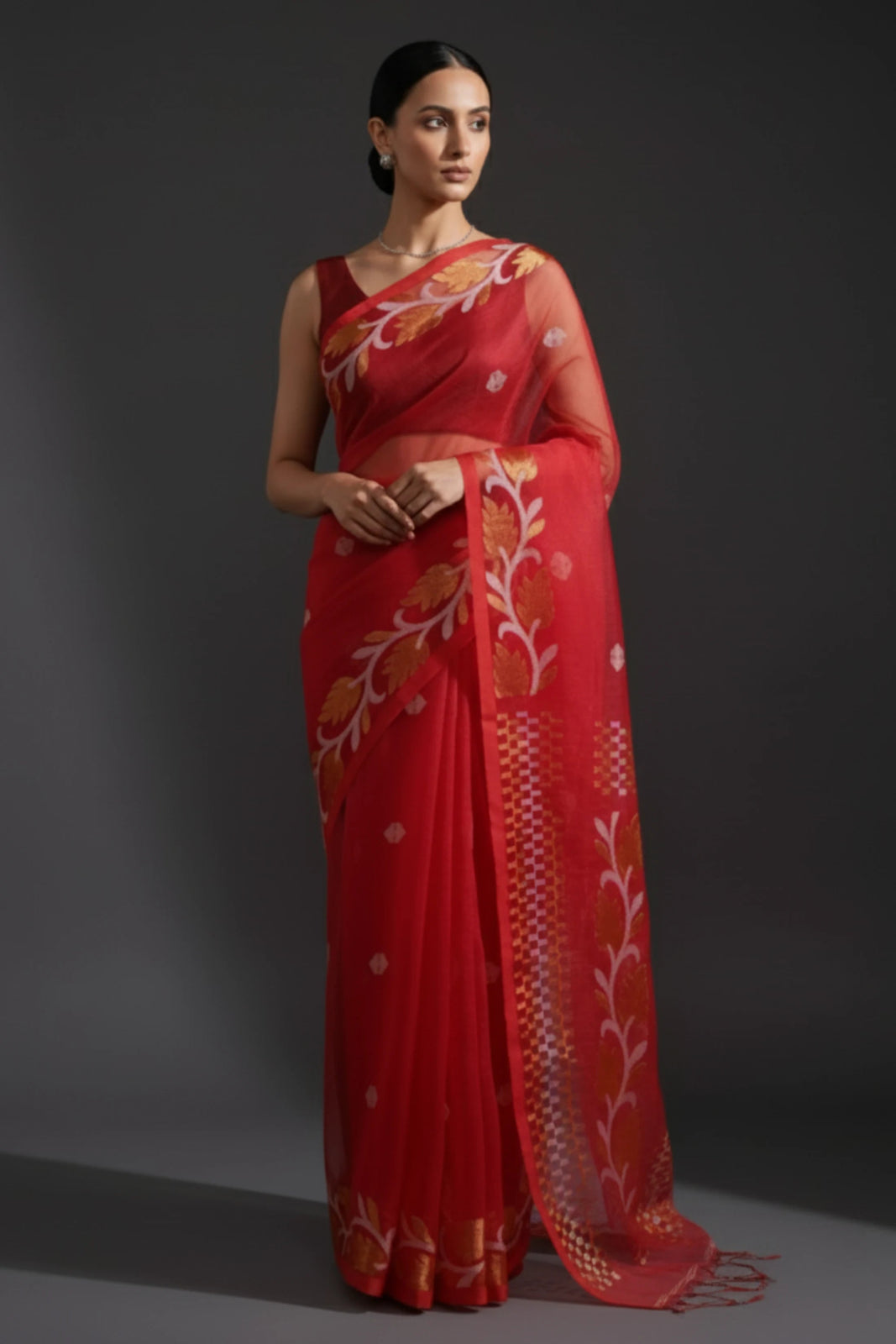 SUHANI SAAZ | Pure Muslin Jamdani | Indidha Saree