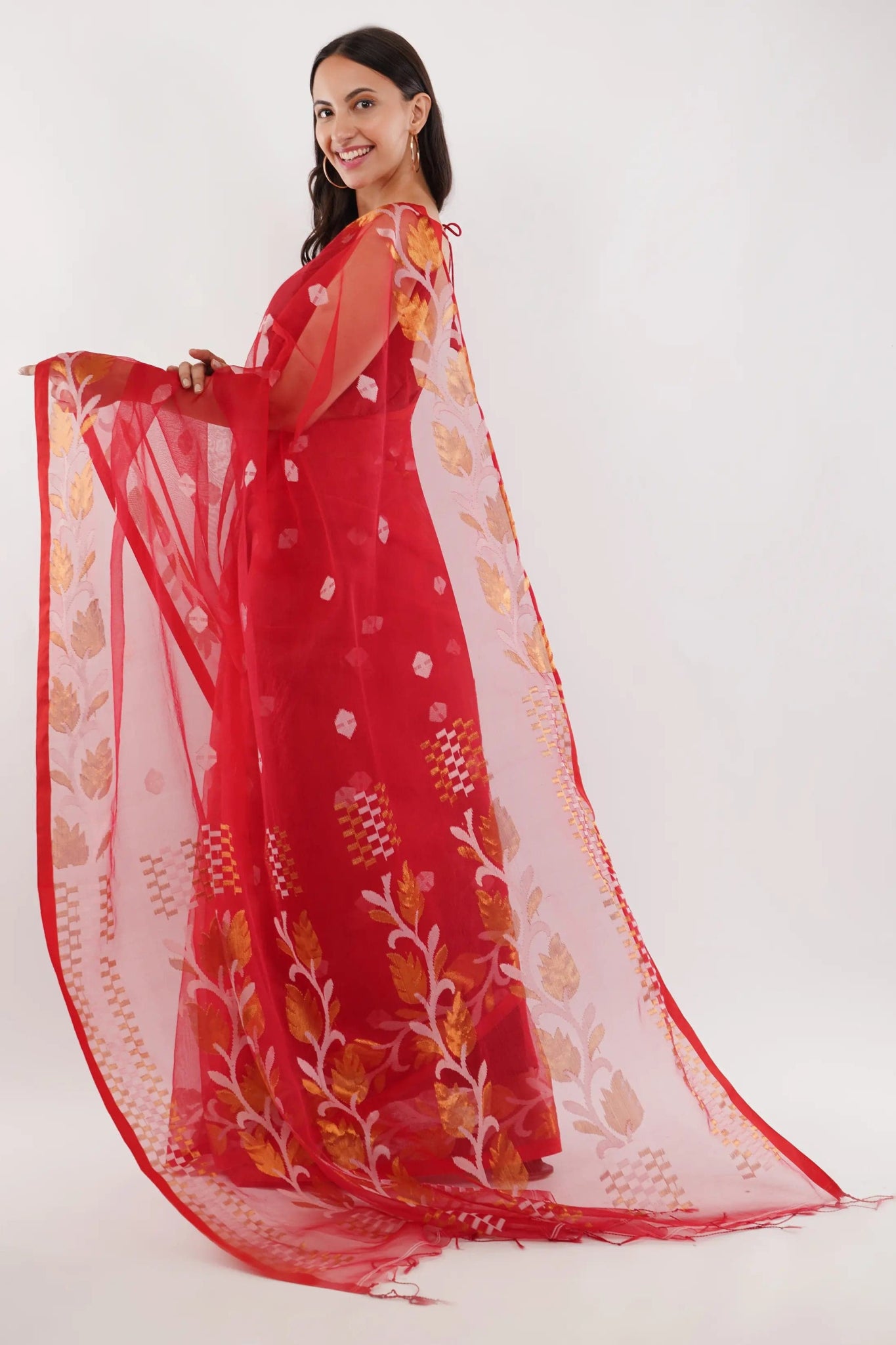 SUHANI SAAZ | Pure Muslin Jamdani | Indidha Saree