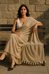 Sundown Silence | Handloom Mul Cotton | Indidha Saree