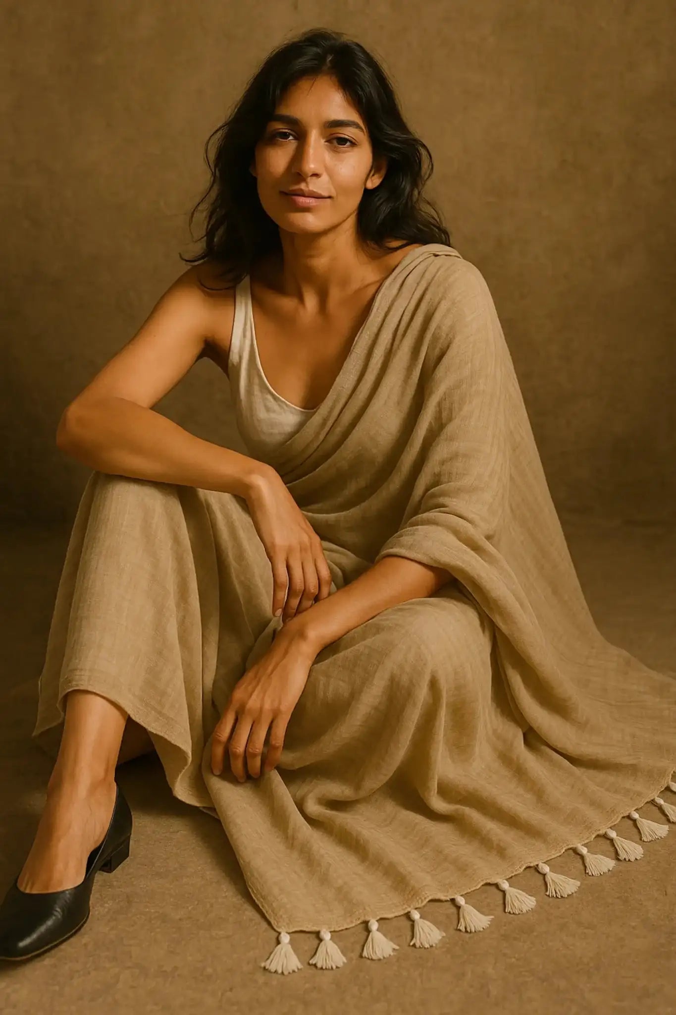 Sundown Silence | Handloom Mul Cotton | Indidha Saree