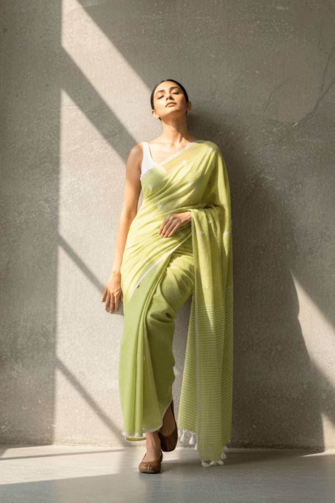 LIME ESSENCE | Mul Cotton | Indidha Saree