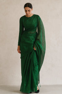 TEAL TEMPTATION | Handloom Tissue | Indidha Saree