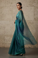 TEAL TEMPTATION | Handloom Tissue | Indidha Saree