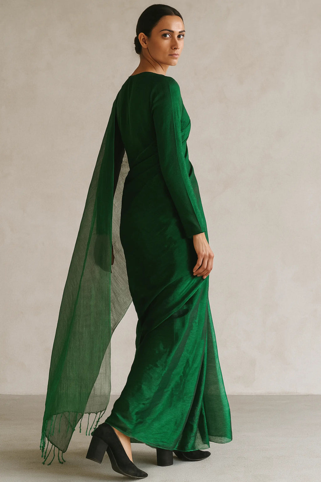 TEAL TEMPTATION | Handloom Tissue | Indidha Saree
