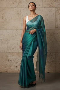TEAL TEMPTATION | Handloom Tissue | Indidha Saree