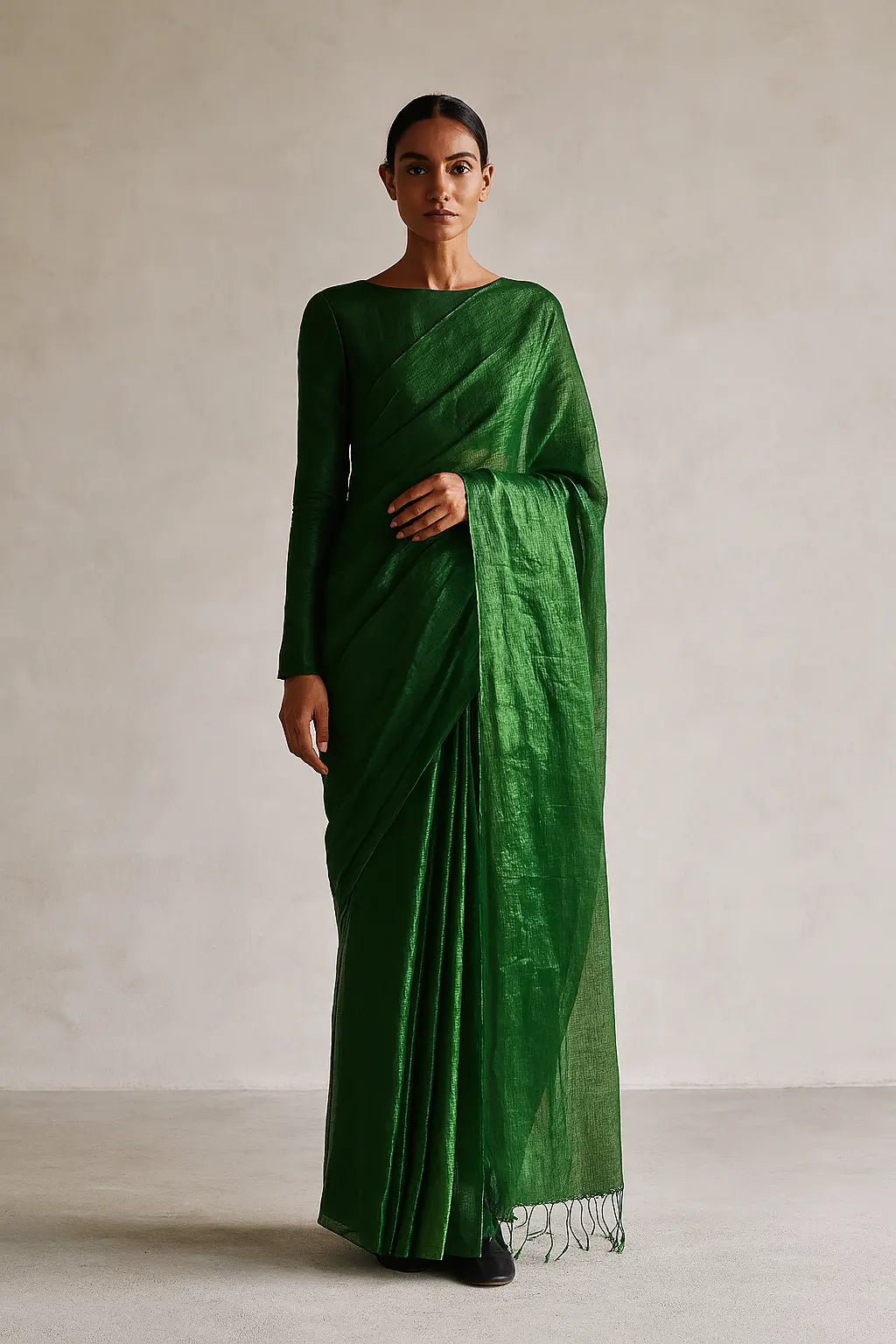 TEAL TEMPTATION | Handloom Tissue | Indidha Saree