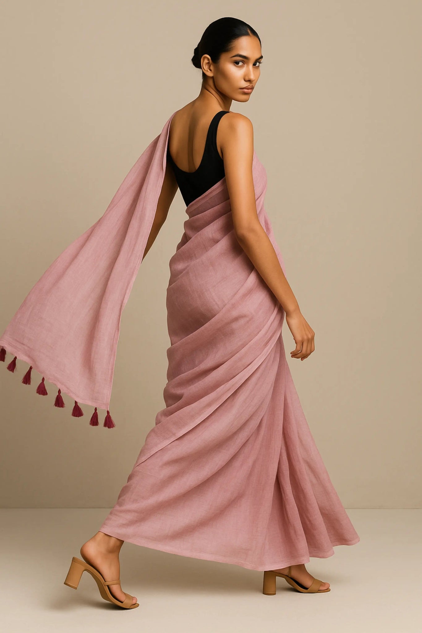 Tender Rage | Handloom Mul Cotton | Indidha Saree