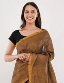 TRUCE SLATE | Handloom Linen Tissue | Indidha Saree