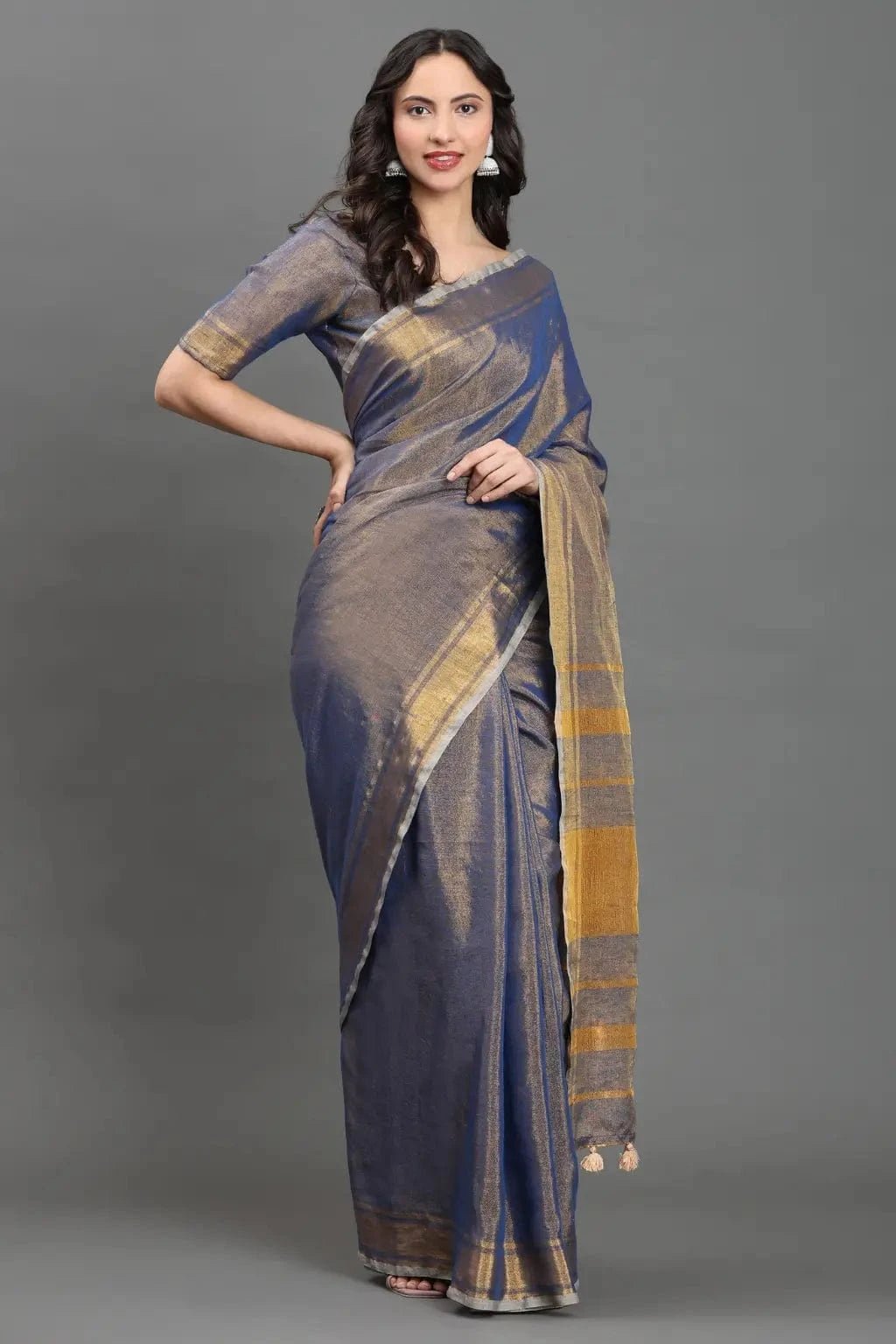 Twilight Glimmer | Linen Tissue | Indidha Saree
