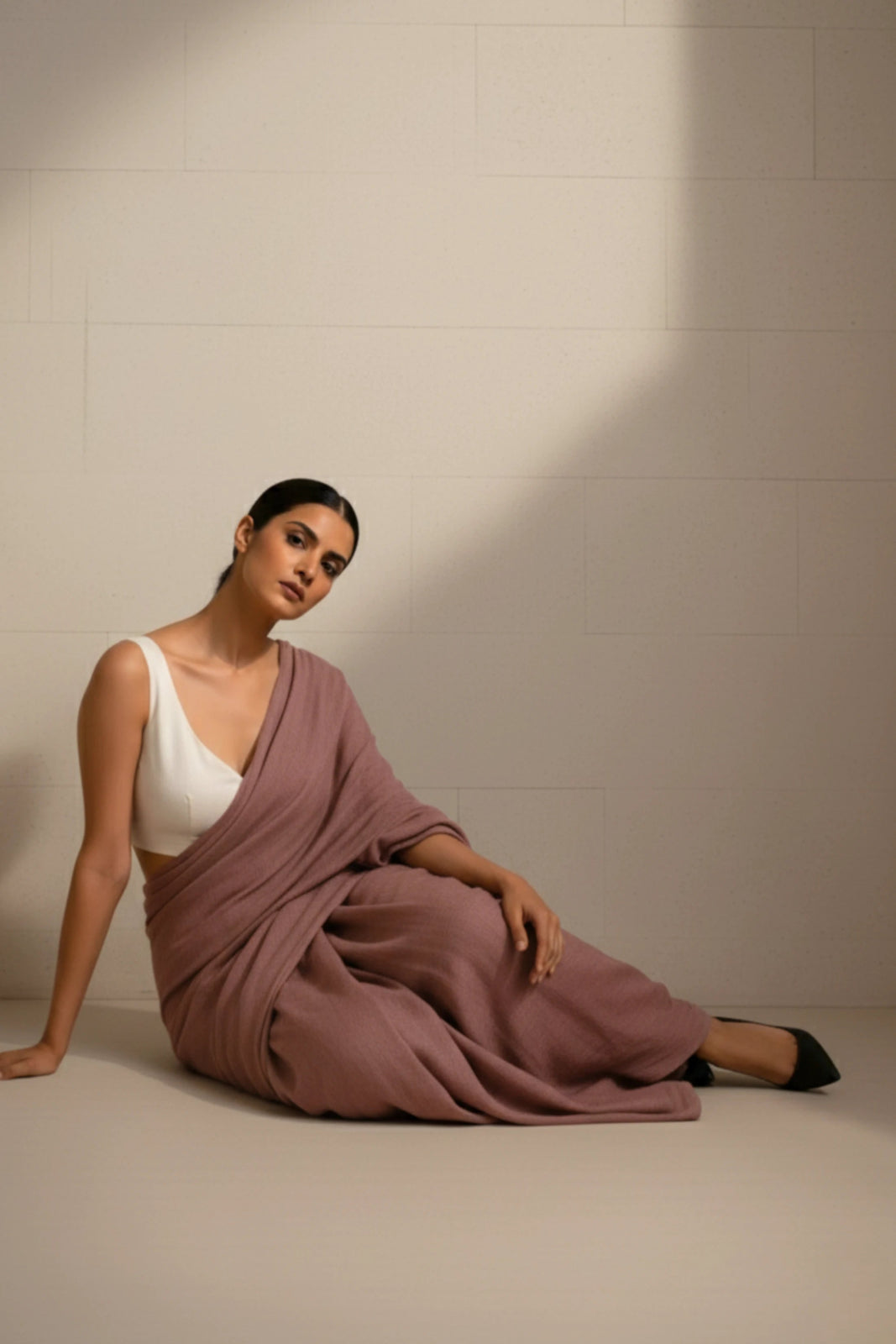 Twilight Lavender | Handloom Mul Cotton | Indidha Saree