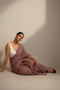 Twilight Lavender | Handloom Mul Cotton | Indidha Saree
