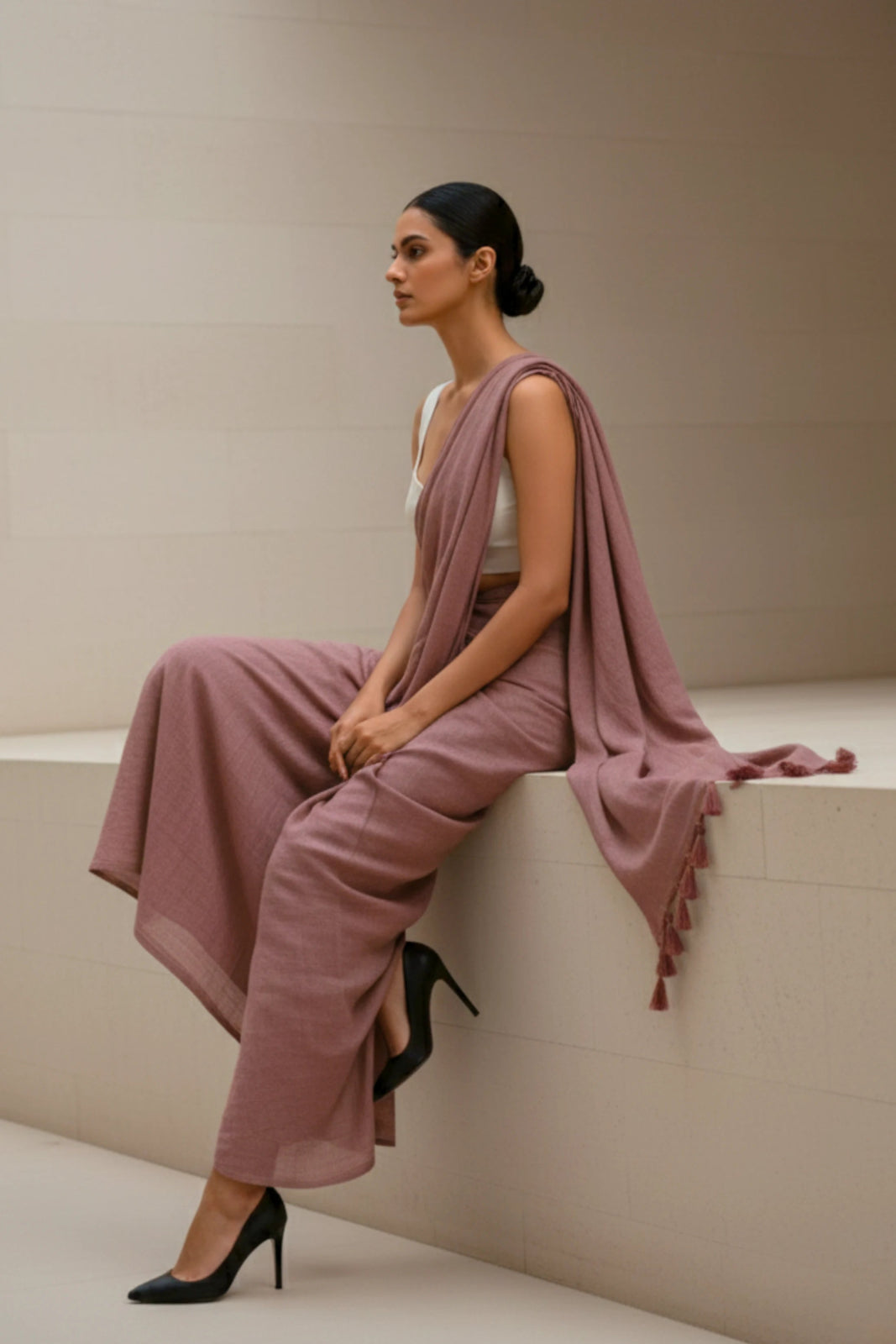 Twilight Lavender | Handloom Mul Cotton | Indidha Saree