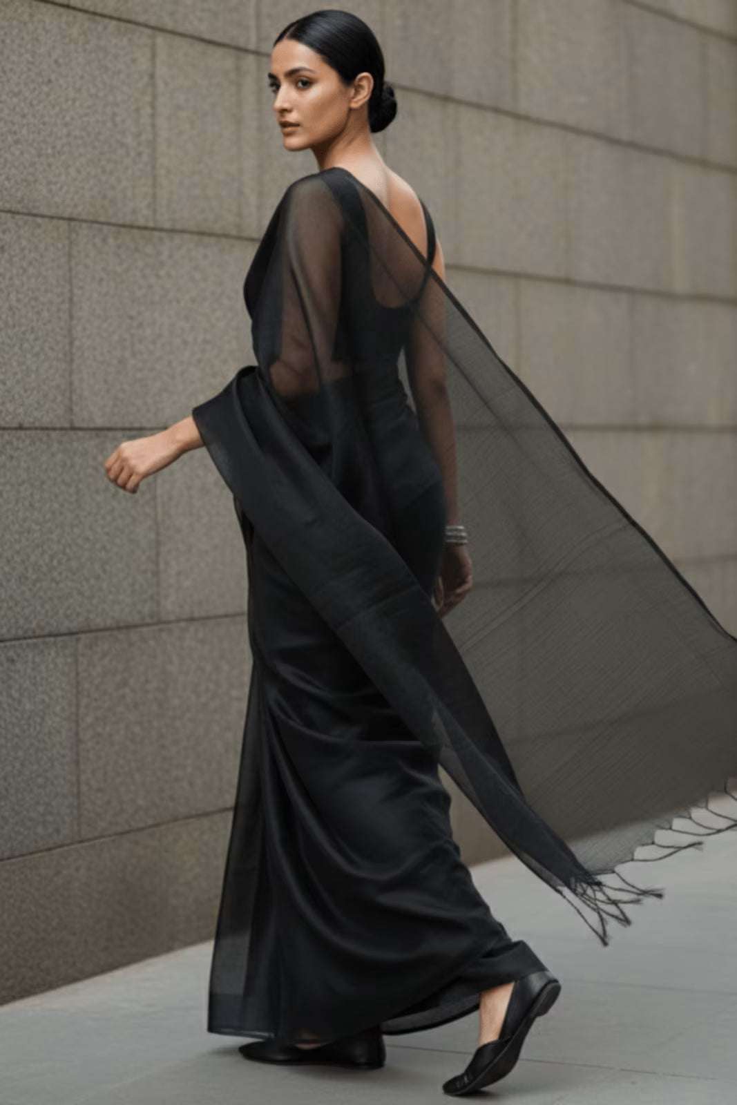 CHARCOAL DUST | Tissue | Indidha Saree