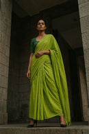 Lime Ember | Mul Cotton Saree | Indidha Saree