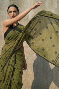 OLIVE DIVA | Mul Cotton | Indidha Saree