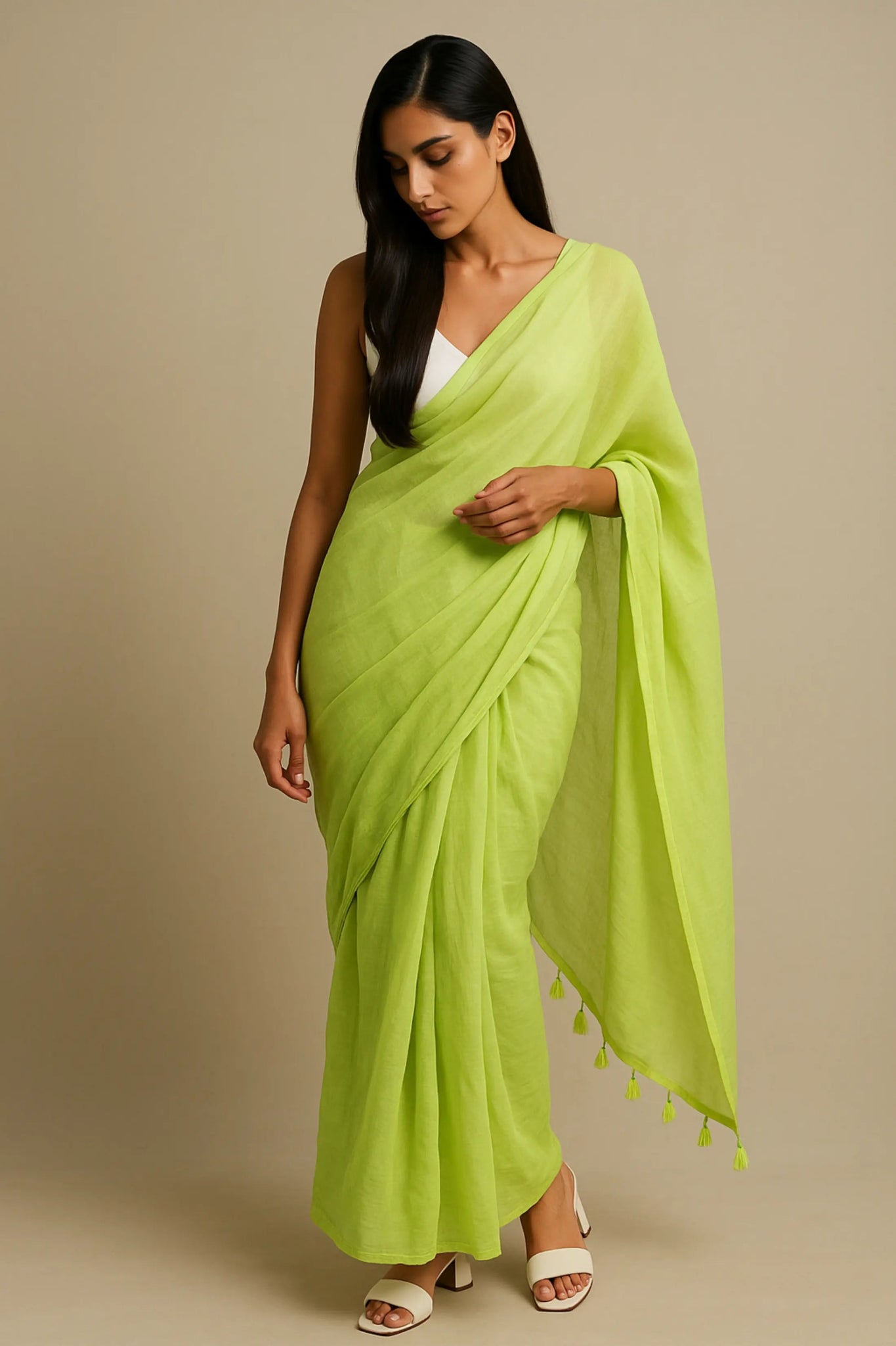Urban Haze | Handloom Mul Cotton | Indidha Saree