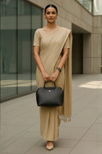 Urban Sand | Textured Cotton | Indidha Saree