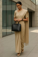 Urban Sand | Textured Cotton | Indidha Saree