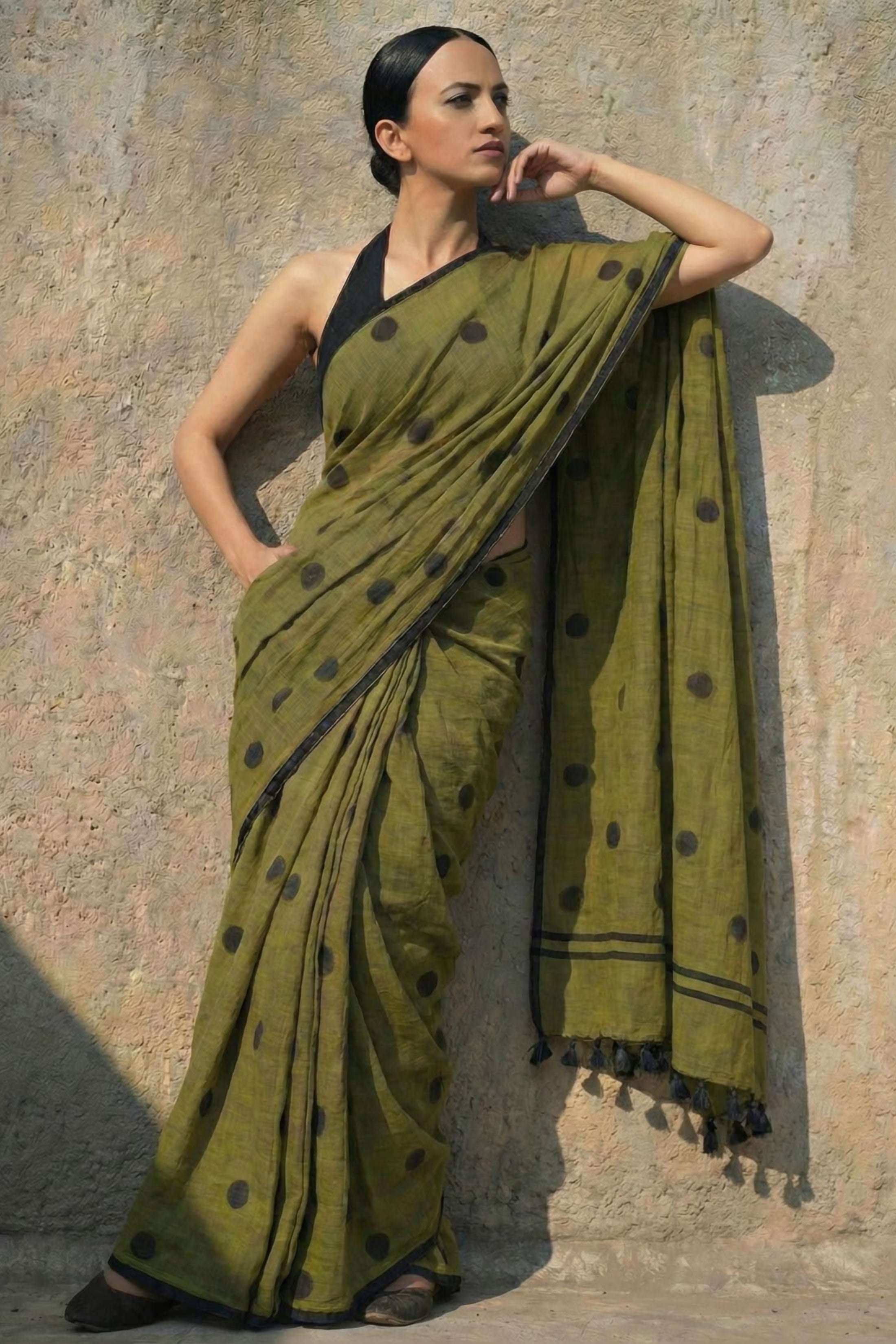 OLIVE DIVA | Mul Cotton | Indidha Saree