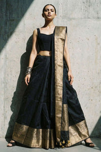 SHADOW ROYAL | Linen Silk | Indidha Saree