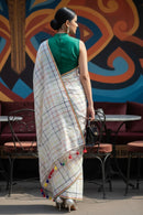 Noor Grid | Mul Cotton | Indidha Saree