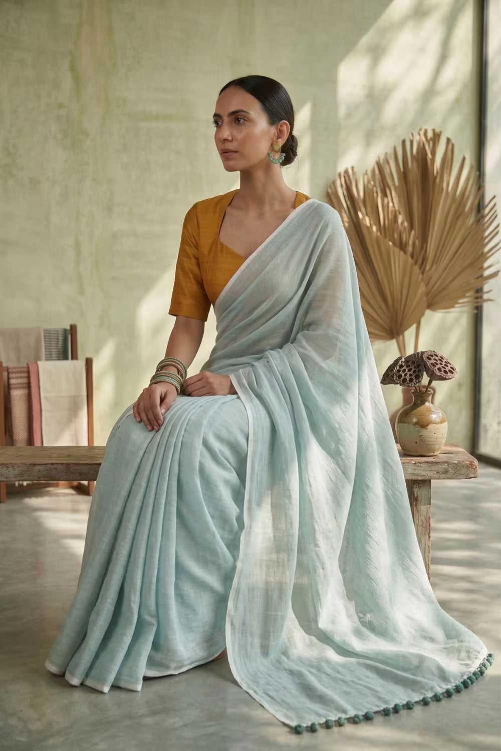 AQUA MIST | Mul Cotton | Indidha Saree