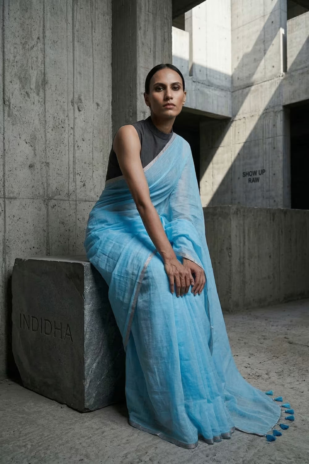 OCEAN MIST | Mul Cotton | Indidha Saree