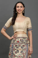 Vivid Heritage | Hand - painted Tussar Silk | Indidha Saree