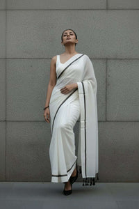 City Monochrome | Mul Cotton | Indidha Saree