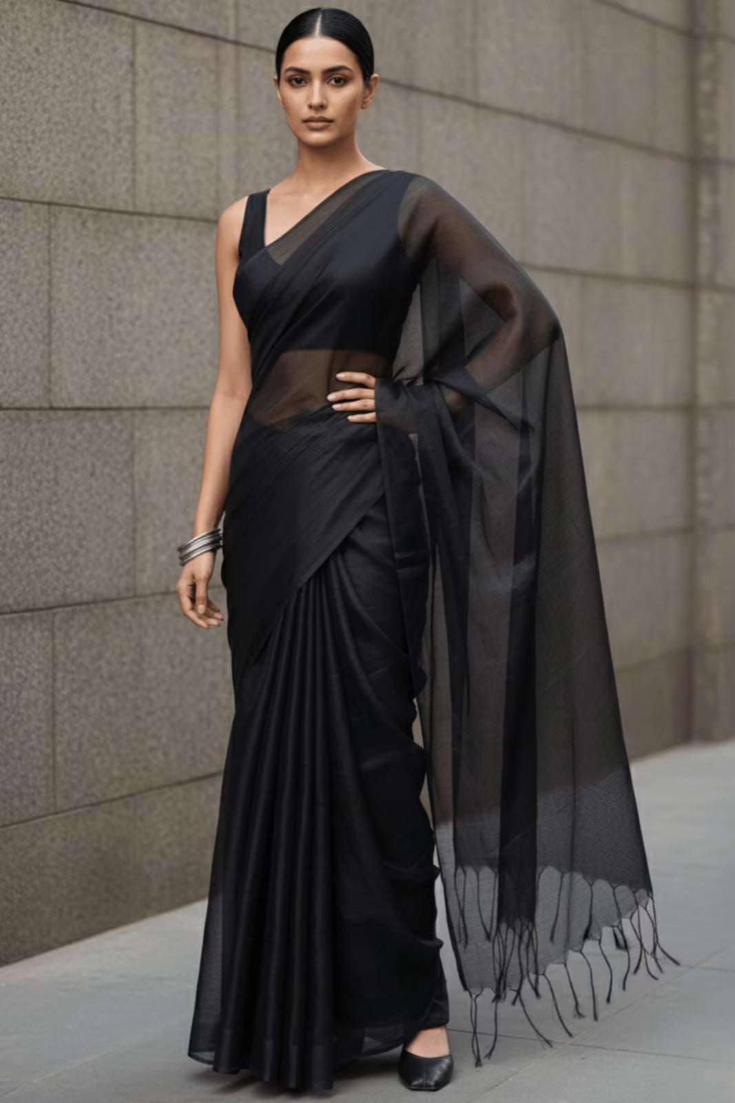 CHARCOAL DUST | Tissue | Indidha Saree