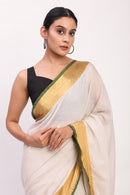 Whisper in Gold | Mul Cotton | Indidha Saree