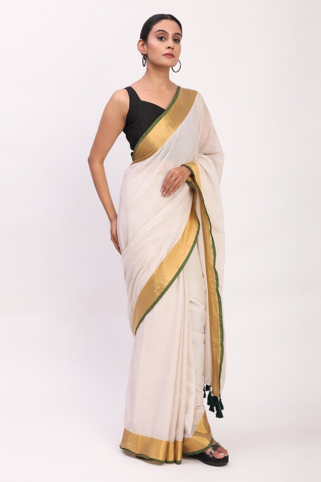 Whisper in Gold | Mul Cotton | Indidha Saree