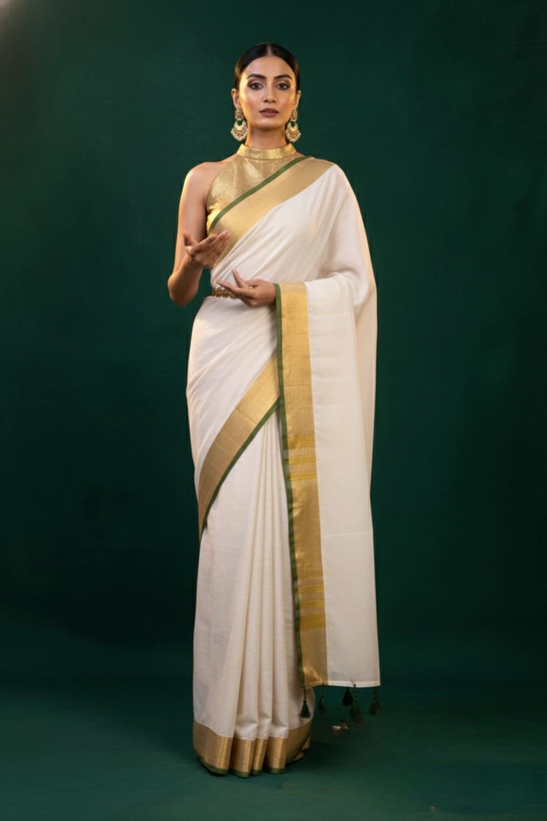 Whisper in Gold | Mul Cotton | Indidha Saree