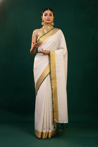 Whisper in Gold | Mul Cotton | Indidha Saree