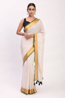 Whisper in Gold | Mul Cotton | Indidha Saree