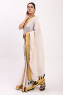 Whisper in Gold | Mul Cotton | Indidha Saree