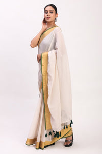 Whisper in Gold | Mul Cotton | Indidha Saree