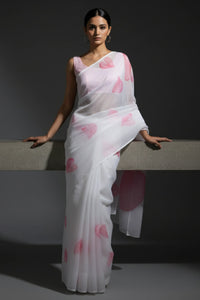 WHITE ROSE | Organza | Indidha Saree