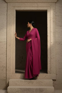 Wild Rose | Handloom Mul Cotton | Indidha Saree