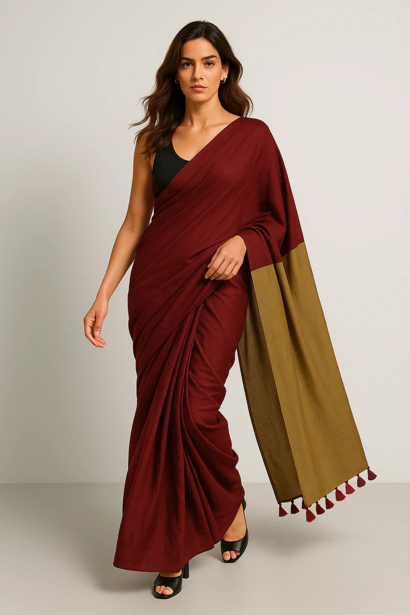 WINE MIRAGE | Acrylic Cotton | Indidha Saree