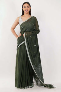WOVEN OLIVE | Mul Cotton | Indidha Saree
