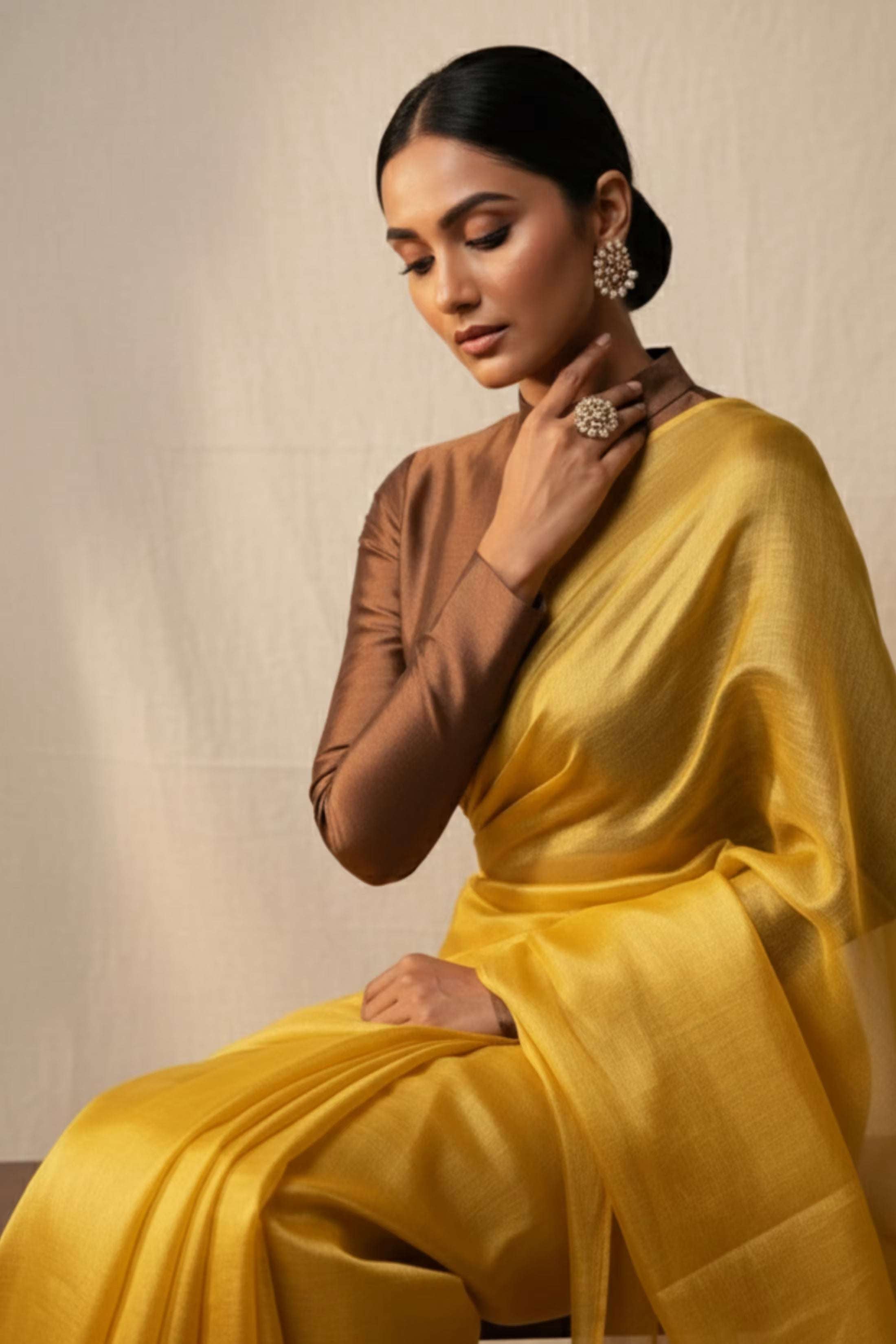 Melted Sun | Tissue | Indidha Saree