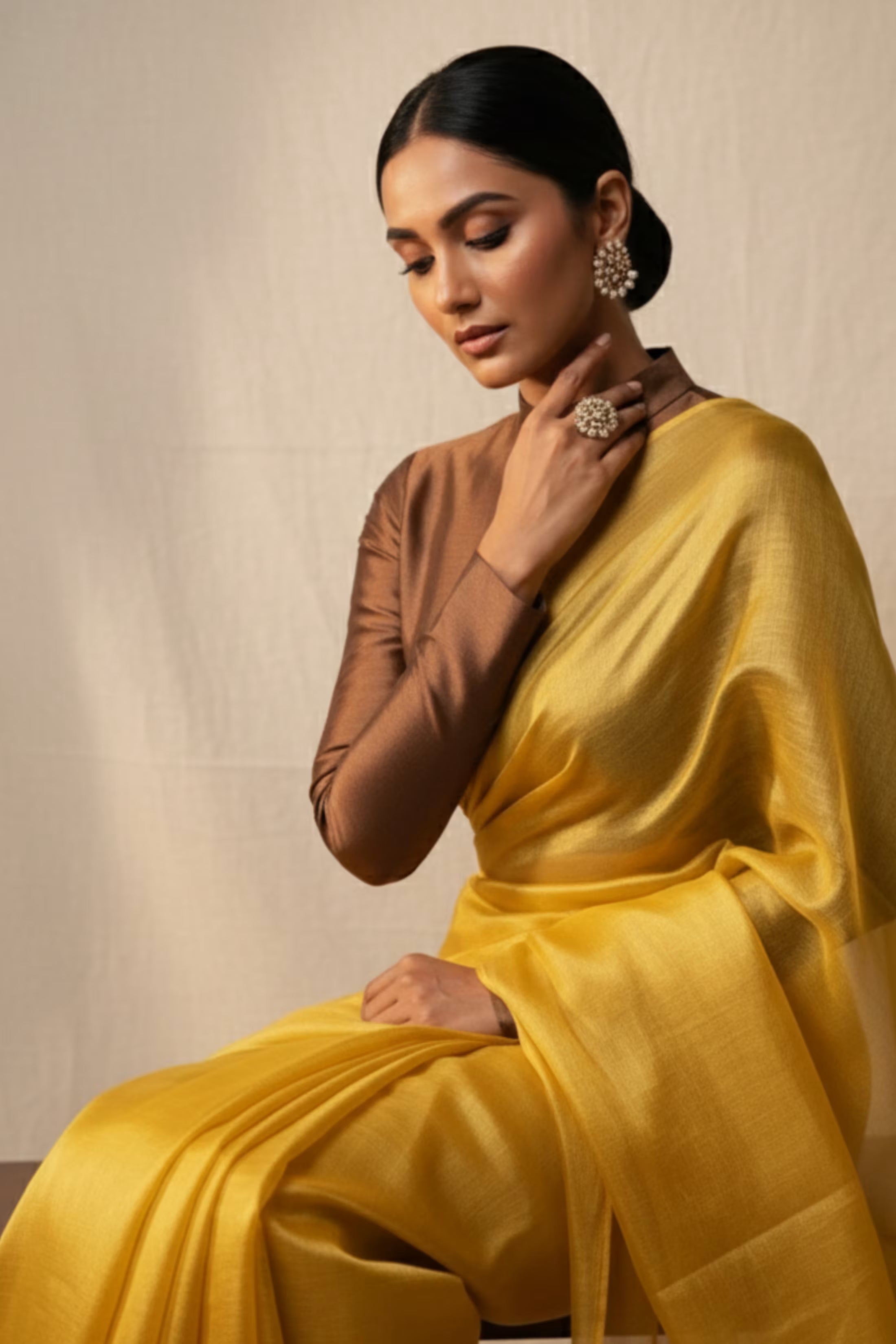 Melted Sun | Tissue | Indidha Saree