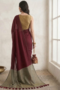 WINE MIRAGE | Acrylic Cotton | Indidha Saree